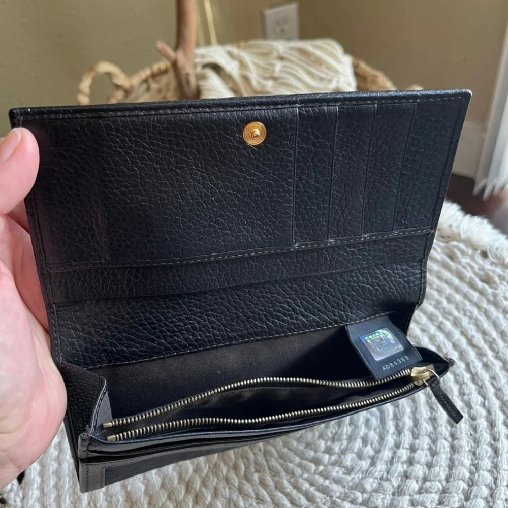 🖤▪️Fendi ▪️ Zucca Long black canvas and leather trimmed long Wallet ✨️